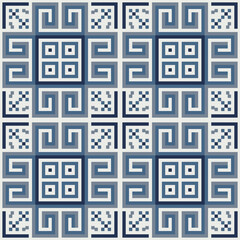 Pixel art fabric pattern. ethnic Abstract, fabric design pixel art. colorful blue geometric flowers background designed for fabric patterns, textiles, home decor, cross stitch, scarves