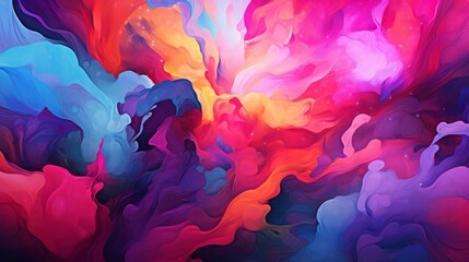 Vibrant abstract painting: fantasy art in stunning colors (illustration)