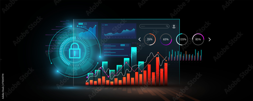 Canvas Prints the background image shows a small stock market graph screen showing financial results online. banne
