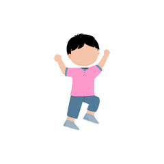 pose of a small child in a cute pink shirt cute