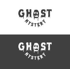 Fototapeta na wymiar Letter O with ghost logo design inspiration for Hallowen Costume Shop