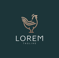 Fototapeta na wymiar Rooster chicken Hen Farm Logo icon Design Template Premium Vector