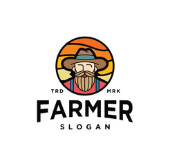 Farmer Man Logo Mascot Agriculture Farm Icon