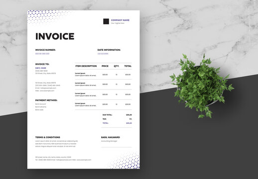 Purple and Black Corporate Invoice