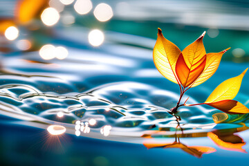 leaves on water Generative AI