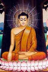 Wat Sras Chak. Life of Siddhartha Gautama, the Buddha.  Phnom Penh; Cambodia.