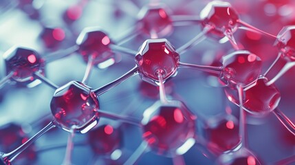 Molecule or Atom Abstract Molecular Structure for Scientific or Medical Background, 3D Illustration, AI Generated