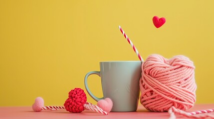 A Picture of a Crocheted with Cup, Ai Generated - obrazy, fototapety, plakaty