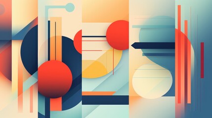 Abstract background featuring a mix of lines and geometric shapes, AI Generated.