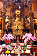 Emperor Jade Pagoda (Chua Ngoc Hoang or Phuoc Hai Tu). Taoist temple. The Jade Emperor or King of Heaven. Statue. Ho Chi Minh city. Vietnam.