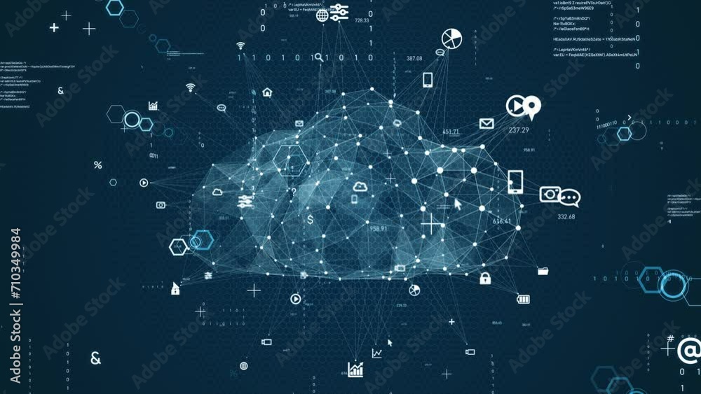 Aufkleber Cloud computing and digital technology concept.