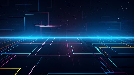 Obraz premium Abstract geometric lines background, technological lines background and light effects, 3D rendering