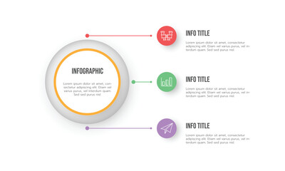 Vector Infographic circle label design template with icons and 3 options or steps.