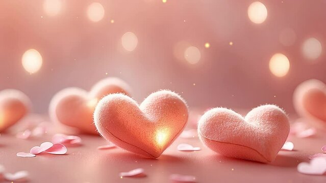 animated valentines day background with light particles
