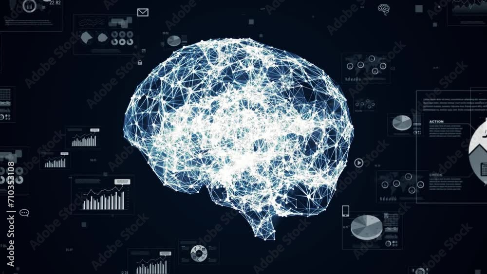 Aufkleber ai (artificial intelligence) and statistics data concept.