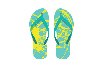 Summer beach flip-flop vector with texture pattern