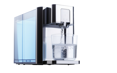 Sleek Water Purifier for Uncompromised Clean and Refreshing Water On White or PNG Transparent Background.