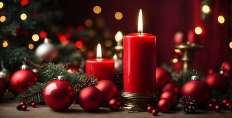 christmas candles and christmas tree