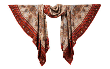 Traditional Ajrak Shawl a Timeless Tapestry of Culture On White or PNG Transparent Background.