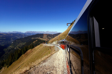 French Alps. The Mont Blanc Tramway (TMB) is the highest mountain railway line in France. Terminus...
