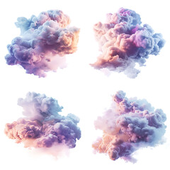 Fototapeta premium Set of Rainbow Cloud isolated on white background