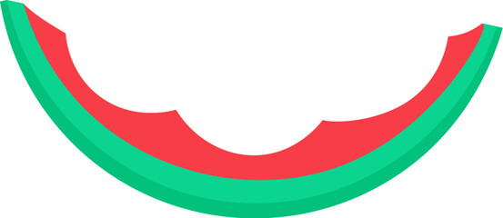 Sorting food waste. Peel of eaten watermelon slice. Leftovers and scraps of food. Flat icon, element for infographics design. Simple cartoon flat vector isolated on white background