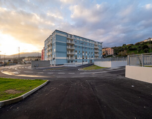 Obraz premium detail of residential building in a italian town