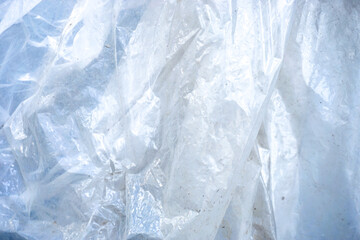 Fototapeta na wymiar transparent plastic bag texture on white background