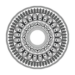 Black and white vector lineal mandala background design