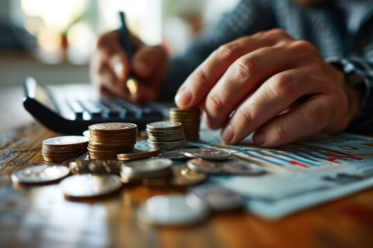 The concept of money, saving, investing, bracelet results.