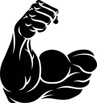 recommend clip art: Strong Muscular Arm Bicep Muscle Cartoon Icon