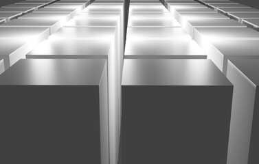 3D Illustration Shining Metal Grid Background