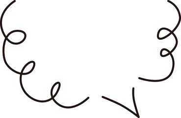 Cloud-shaped handwritten speech bubble frame, simple line style
