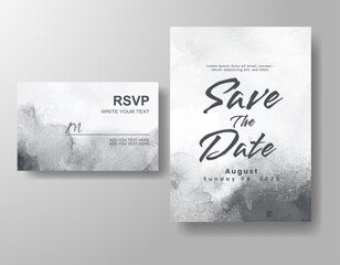 Wedding invitation with abstract watercolor background