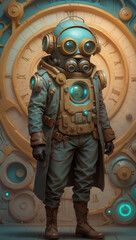 a man wearing a weird space suit AI Generated Image