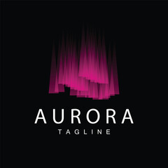 Fototapeta premium Aurora Logo, Sky Nature Landscape Design, Symbol Vector Illustration Template