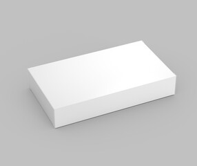3d Empty White Rectangular Box Mockup For Pharmacy Packaging Concept Grey Background 3d Illustration