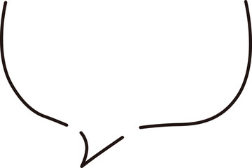 Round handwritten speech bubble frame, simple line style
