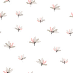Beautiful seamless pattern with little watercolor flowers