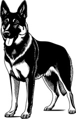 German Shepherd Dog SVG Standing Left Happy