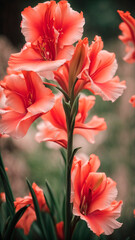large beautiful dark red gladiolus flower