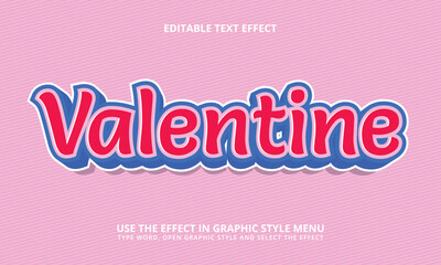 Vector 3D Bold Valentine Text Effect