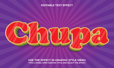 Vector 3D Bold Chupa Text Effect