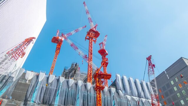 ビルの建設イメージ　タイムラプス