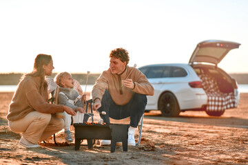 Family relaxing on their weekend