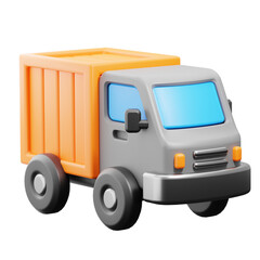 PNG 3D Cargo Truck icon isolated on a white background