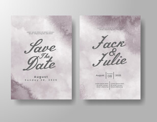 Wedding invitation with abstract watercolor background
