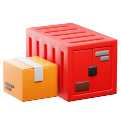 PNG 3D Container icon isolated on a white background