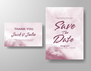 Wedding invitation with abstract watercolor background