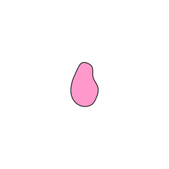 set of pink color blobs with outline abstract